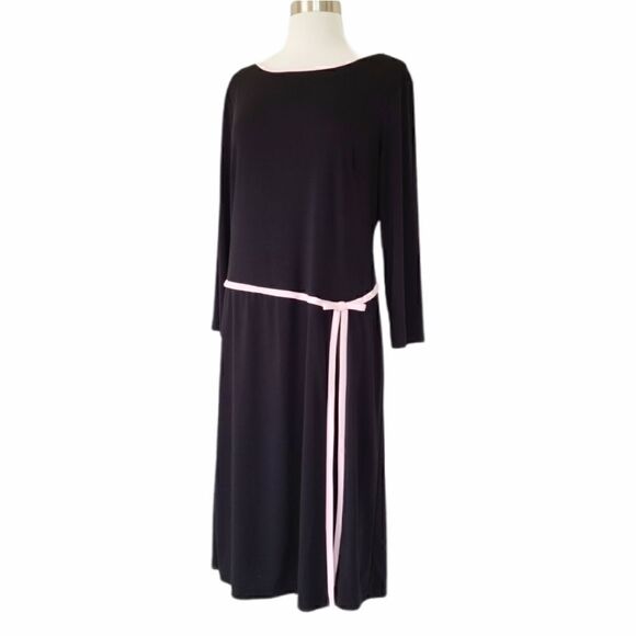 Connected Apparel Black Pink Long Sleeve Dress - Picture 6 of 12
